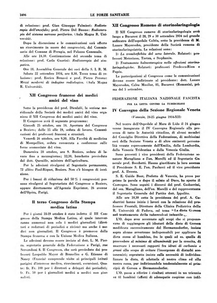 Le forze sanitarie organo ufficiale del Sindacato nazionale fascista dei medici e degli ordini dei medici