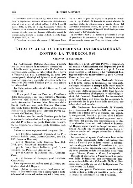 Le forze sanitarie organo ufficiale del Sindacato nazionale fascista dei medici e degli ordini dei medici