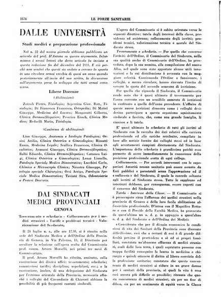 Le forze sanitarie organo ufficiale del Sindacato nazionale fascista dei medici e degli ordini dei medici