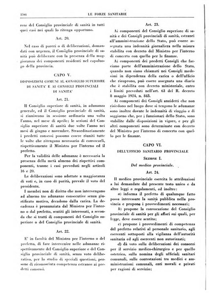 Le forze sanitarie organo ufficiale del Sindacato nazionale fascista dei medici e degli ordini dei medici