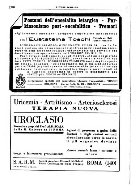 Le forze sanitarie organo ufficiale del Sindacato nazionale fascista dei medici e degli ordini dei medici