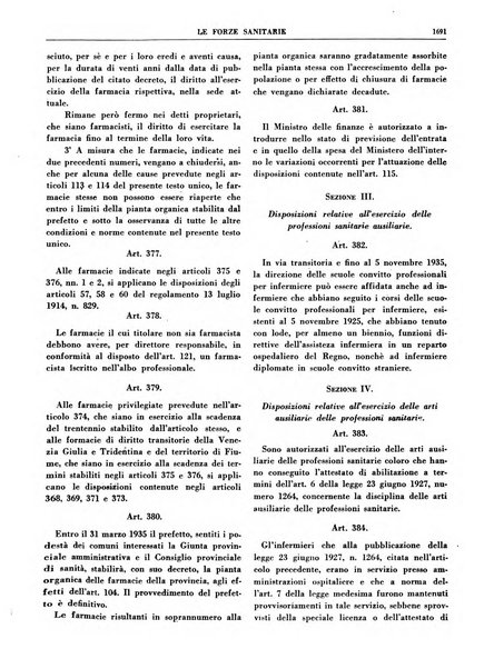 Le forze sanitarie organo ufficiale del Sindacato nazionale fascista dei medici e degli ordini dei medici