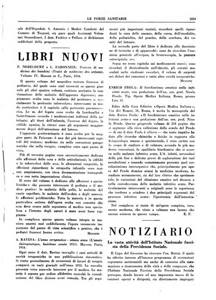 Le forze sanitarie organo ufficiale del Sindacato nazionale fascista dei medici e degli ordini dei medici