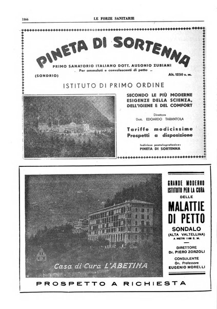 Le forze sanitarie organo ufficiale del Sindacato nazionale fascista dei medici e degli ordini dei medici