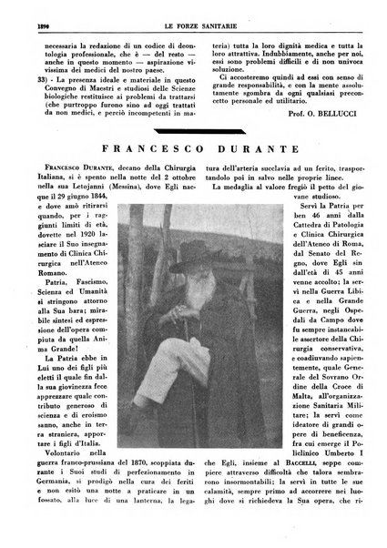 Le forze sanitarie organo ufficiale del Sindacato nazionale fascista dei medici e degli ordini dei medici