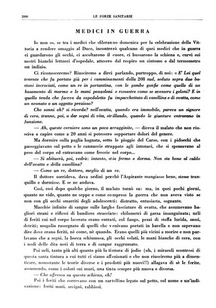 Le forze sanitarie organo ufficiale del Sindacato nazionale fascista dei medici e degli ordini dei medici