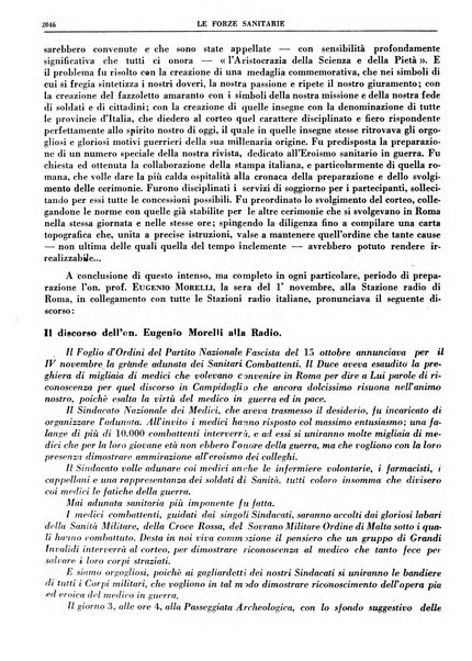 Le forze sanitarie organo ufficiale del Sindacato nazionale fascista dei medici e degli ordini dei medici