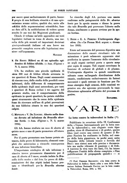 Le forze sanitarie organo ufficiale del Sindacato nazionale fascista dei medici e degli ordini dei medici