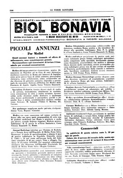 Le forze sanitarie organo ufficiale del Sindacato nazionale fascista dei medici e degli ordini dei medici