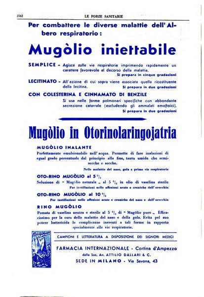 Le forze sanitarie organo ufficiale del Sindacato nazionale fascista dei medici e degli ordini dei medici