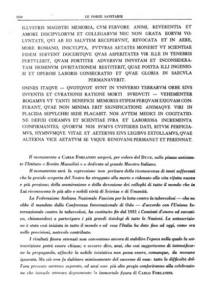 Le forze sanitarie organo ufficiale del Sindacato nazionale fascista dei medici e degli ordini dei medici