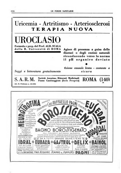 Le forze sanitarie organo ufficiale del Sindacato nazionale fascista dei medici e degli ordini dei medici