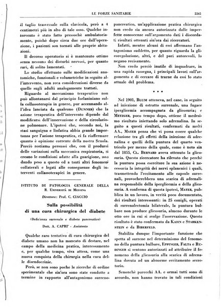 Le forze sanitarie organo ufficiale del Sindacato nazionale fascista dei medici e degli ordini dei medici