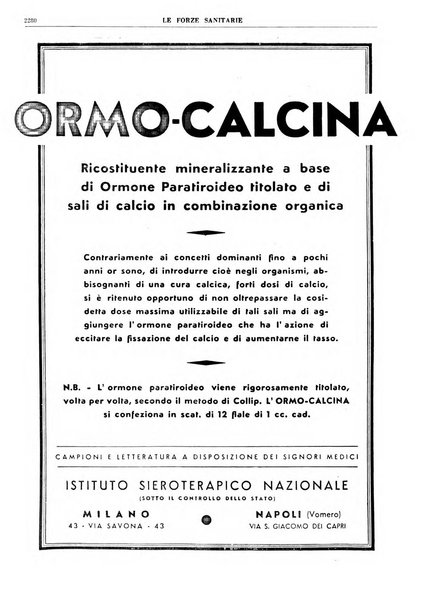 Le forze sanitarie organo ufficiale del Sindacato nazionale fascista dei medici e degli ordini dei medici