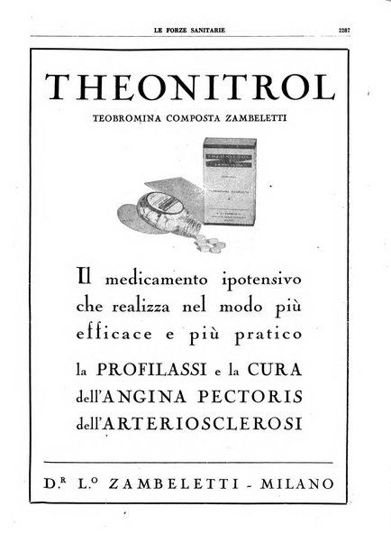 Le forze sanitarie organo ufficiale del Sindacato nazionale fascista dei medici e degli ordini dei medici