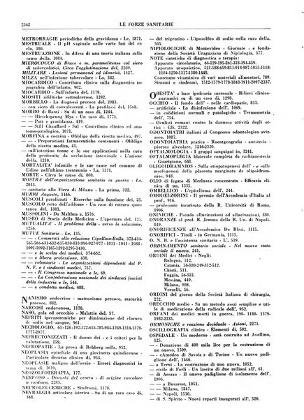 Le forze sanitarie organo ufficiale del Sindacato nazionale fascista dei medici e degli ordini dei medici