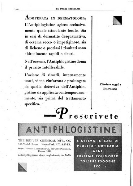 Le forze sanitarie organo ufficiale del Sindacato nazionale fascista dei medici e degli ordini dei medici