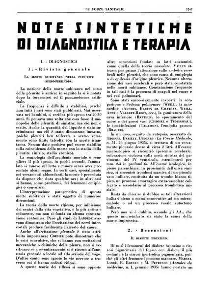 Le forze sanitarie organo ufficiale del Sindacato nazionale fascista dei medici e degli ordini dei medici