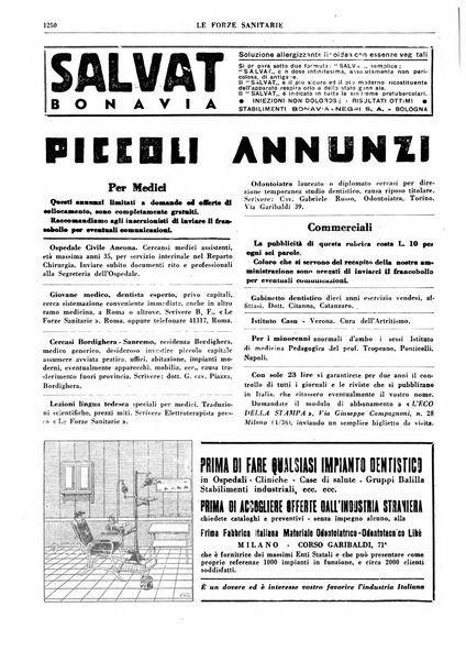 Le forze sanitarie organo ufficiale del Sindacato nazionale fascista dei medici e degli ordini dei medici