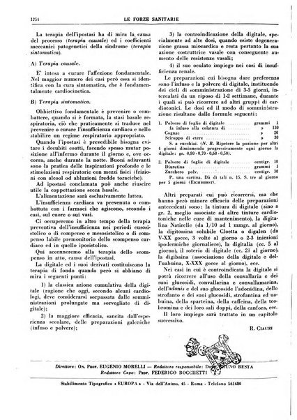 Le forze sanitarie organo ufficiale del Sindacato nazionale fascista dei medici e degli ordini dei medici