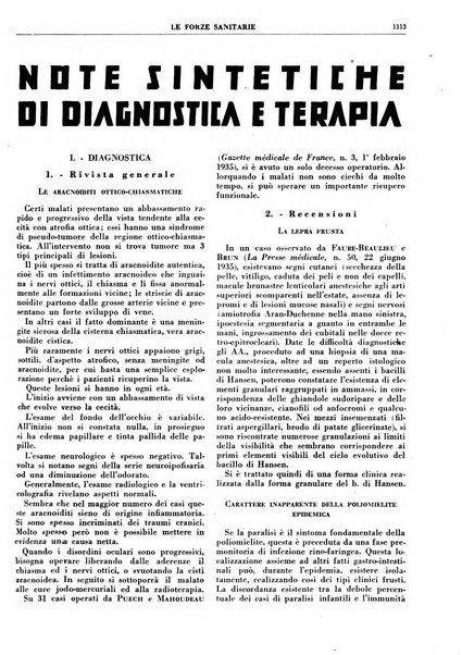 Le forze sanitarie organo ufficiale del Sindacato nazionale fascista dei medici e degli ordini dei medici