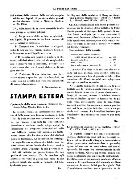 Le forze sanitarie organo ufficiale del Sindacato nazionale fascista dei medici e degli ordini dei medici