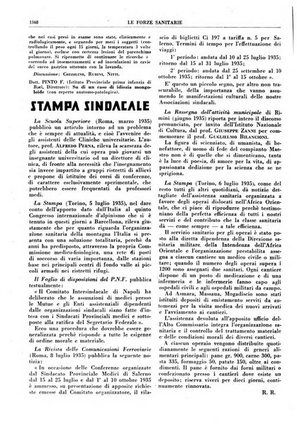 Le forze sanitarie organo ufficiale del Sindacato nazionale fascista dei medici e degli ordini dei medici