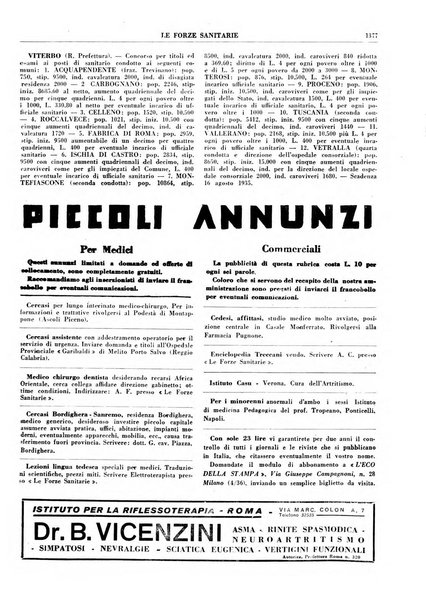 Le forze sanitarie organo ufficiale del Sindacato nazionale fascista dei medici e degli ordini dei medici