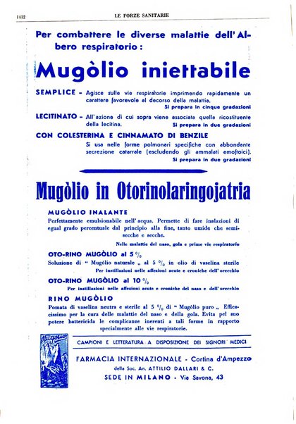 Le forze sanitarie organo ufficiale del Sindacato nazionale fascista dei medici e degli ordini dei medici