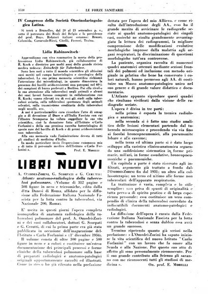 Le forze sanitarie organo ufficiale del Sindacato nazionale fascista dei medici e degli ordini dei medici