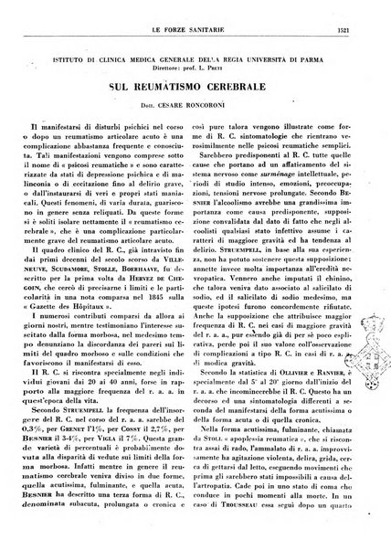 Le forze sanitarie organo ufficiale del Sindacato nazionale fascista dei medici e degli ordini dei medici