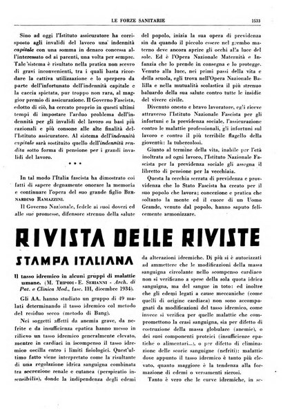 Le forze sanitarie organo ufficiale del Sindacato nazionale fascista dei medici e degli ordini dei medici