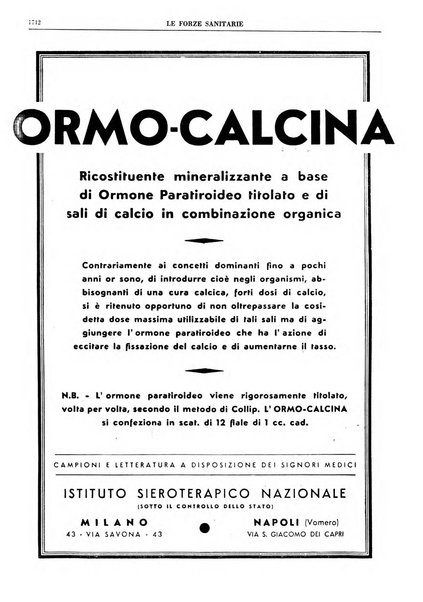 Le forze sanitarie organo ufficiale del Sindacato nazionale fascista dei medici e degli ordini dei medici