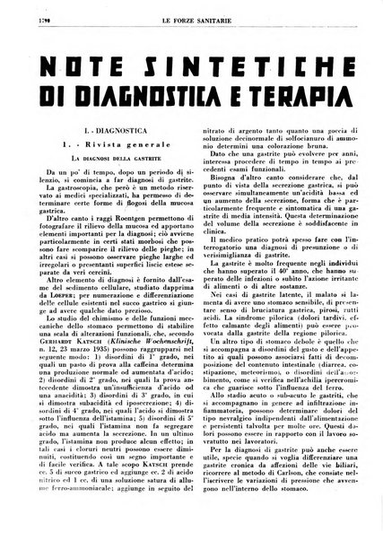 Le forze sanitarie organo ufficiale del Sindacato nazionale fascista dei medici e degli ordini dei medici