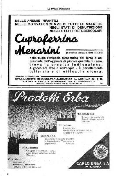 Le forze sanitarie organo ufficiale del Sindacato nazionale fascista dei medici e degli ordini dei medici