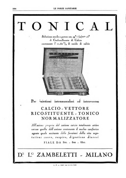 Le forze sanitarie organo ufficiale del Sindacato nazionale fascista dei medici e degli ordini dei medici