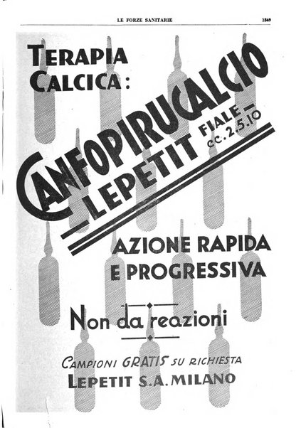 Le forze sanitarie organo ufficiale del Sindacato nazionale fascista dei medici e degli ordini dei medici