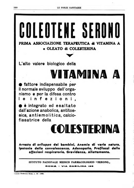 Le forze sanitarie organo ufficiale del Sindacato nazionale fascista dei medici e degli ordini dei medici