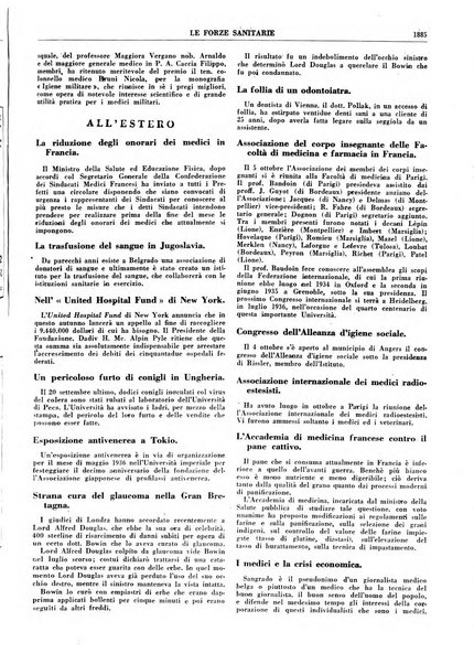 Le forze sanitarie organo ufficiale del Sindacato nazionale fascista dei medici e degli ordini dei medici