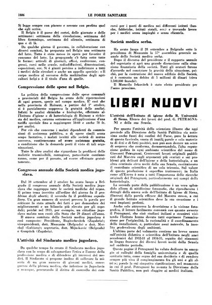 Le forze sanitarie organo ufficiale del Sindacato nazionale fascista dei medici e degli ordini dei medici