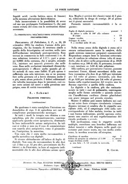 Le forze sanitarie organo ufficiale del Sindacato nazionale fascista dei medici e degli ordini dei medici