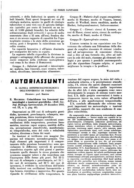 Le forze sanitarie organo ufficiale del Sindacato nazionale fascista dei medici e degli ordini dei medici