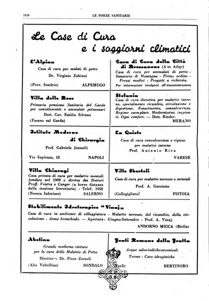 Le forze sanitarie organo ufficiale del Sindacato nazionale fascista dei medici e degli ordini dei medici