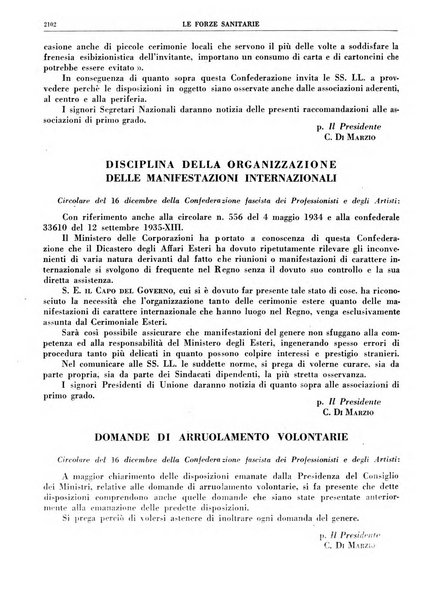 Le forze sanitarie organo ufficiale del Sindacato nazionale fascista dei medici e degli ordini dei medici