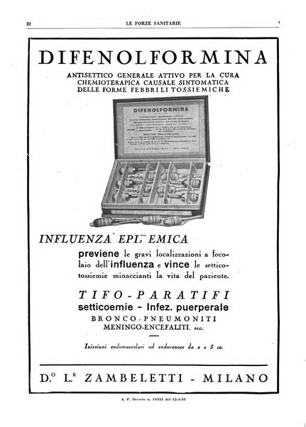 Le forze sanitarie organo ufficiale del Sindacato nazionale fascista dei medici e degli ordini dei medici