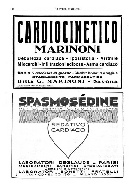 Le forze sanitarie organo ufficiale del Sindacato nazionale fascista dei medici e degli ordini dei medici