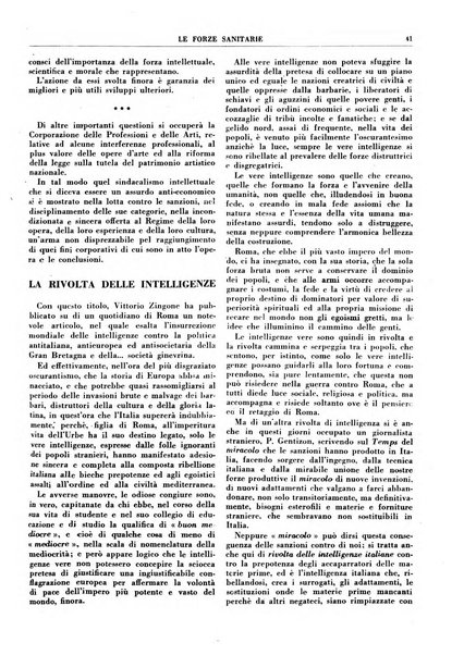 Le forze sanitarie organo ufficiale del Sindacato nazionale fascista dei medici e degli ordini dei medici