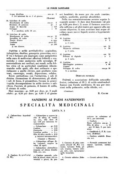 Le forze sanitarie organo ufficiale del Sindacato nazionale fascista dei medici e degli ordini dei medici