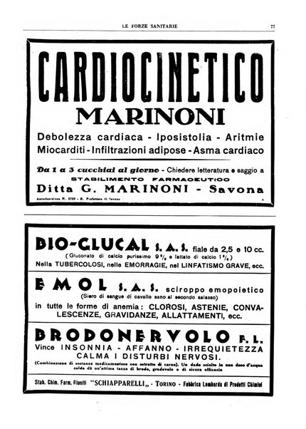 Le forze sanitarie organo ufficiale del Sindacato nazionale fascista dei medici e degli ordini dei medici