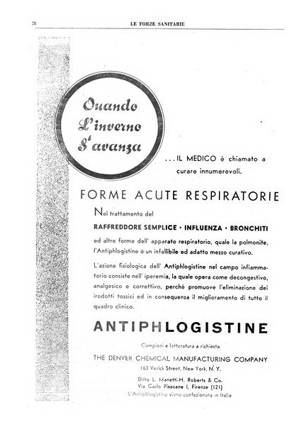 Le forze sanitarie organo ufficiale del Sindacato nazionale fascista dei medici e degli ordini dei medici